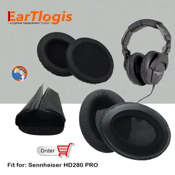 

EarTlogis Replacement Parts for Sennheiser HD280 PRO HD-280 Headset EarPads Bumper Earmuff Cover Cushion Cups pillow Headband