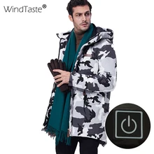 WindTaste мужские зимние походные куртки с USB подогревом уличная ветровка для альпинизма кемпинга треккинга лыжного спорта 10XL пальто с капюшоном KA148
