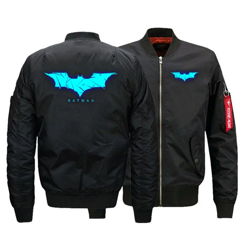 

DC Batman Winter Coat US Size S-5XL Men Thick Bomber Jacket Men Hip Pop Winter Mens Flight Jackets Drop Ship