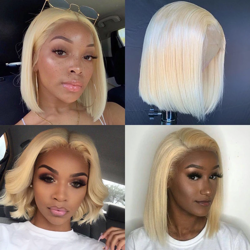 Low Cost Wigs Bob Lace-Front Human Preplucked 613 Virgin-Hair Hair-Wlosy Straight 13x4 Malaysian 9gLA0kDeR