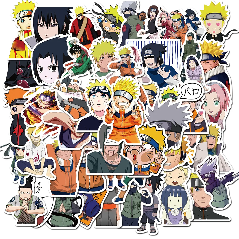 

50pcs new Naruto Naruto Sasuke stickers waterproof removable suitcase notebook stickers anime stickers children toy stickers