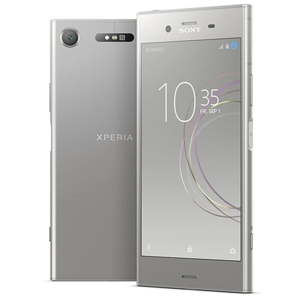 Серебристый sony Xperia XZ1G8341, четыре ядра, 5,2 дюймов, 4 Гб ОЗУ, 64 Гб ПЗУ, камера 19 МП, LTE, 4G, одна SIM, Android, мобильный телефон, отпечаток пальца - Цвет: Серебристый