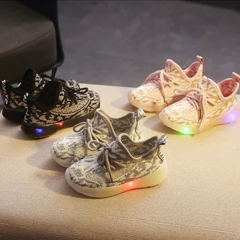 

Autumn Boys Girls Fashion Sneakers Baby/Toddler Little Kids Mesh Trainers Children LED Sport Shoes Soft Running Shoes With lamp