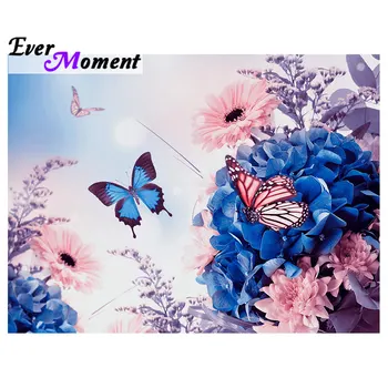 

Ever Moment Diamond Painting Colorful Flowers Butterflies Full Square Drills Resin Diamond Embroidery Mosaic Cross Stitch 4Y067