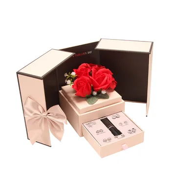 

Manufacturers Direct Selling Soap Flower Gift Box Flower Preservation Gift Box Seven Days Ear Stud And Lipstick And Unfading Ros