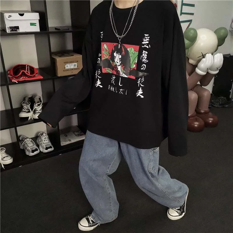 NiceMix Harajuku стиль девушки дьявола японский с буквенным принтом Футболка в стиле