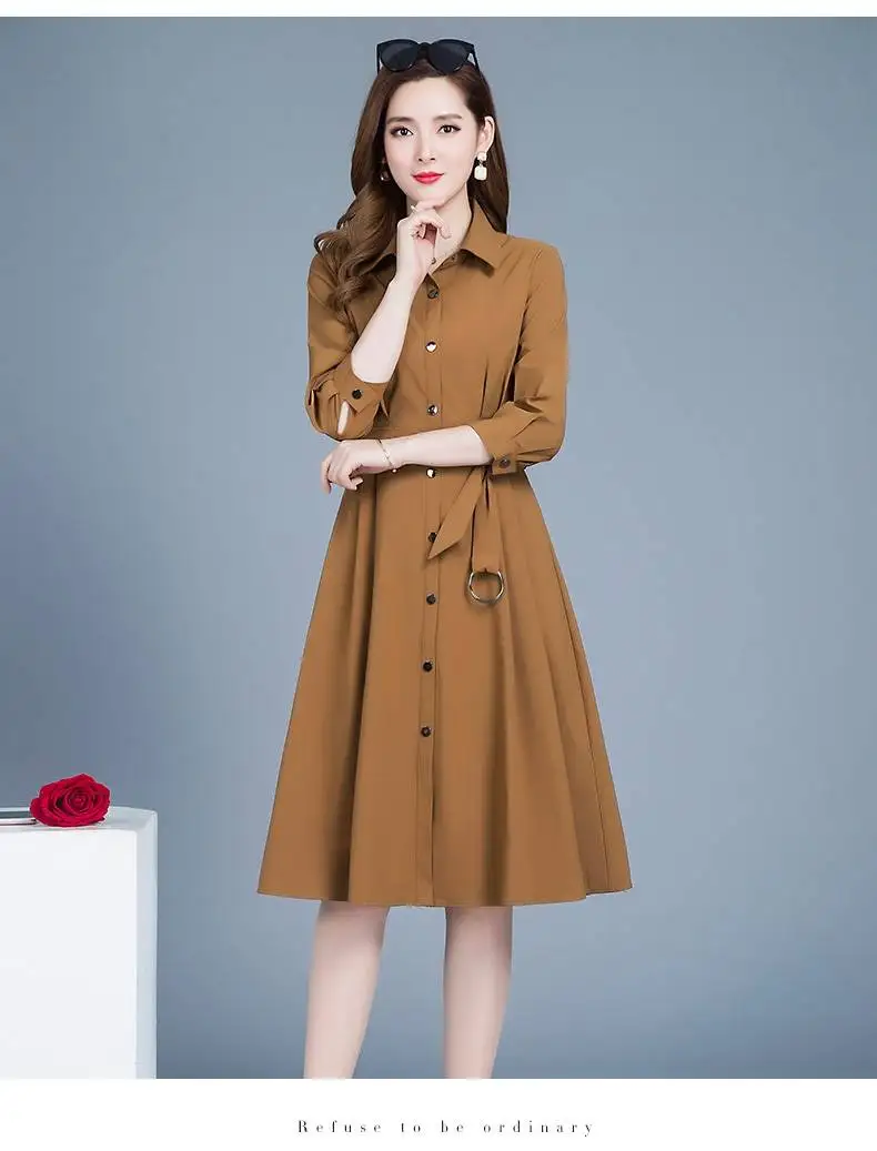 M-6XL женское платье большого размера Осень Зима Женская мода с длинными рукавами тонкая куртка офисные женские платья Повседневная женская верхняя одежда