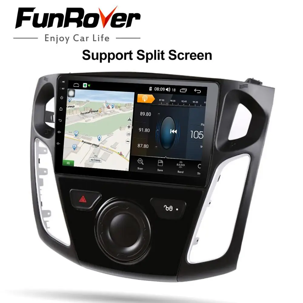 FUNROVER Octa 8 core Android 9 0 2 din Автомобильный Радио Мультимедийный dvd плеер для Ford Focus 2012 2015