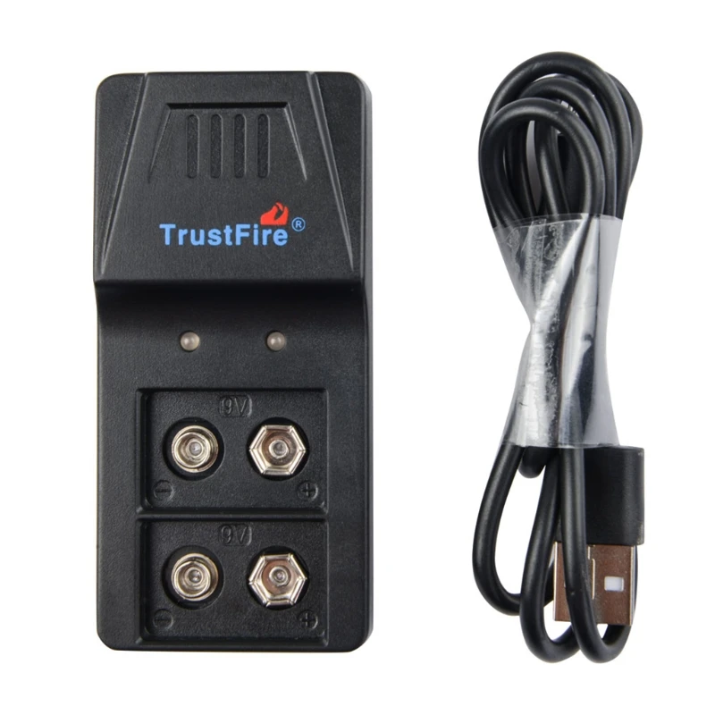 USB 9V 6F22 зарядное устройство 2 слота для 9V перезаряжаемый Li-lon и Ni-MH аккумулятор - Цвет: 4NB100333
