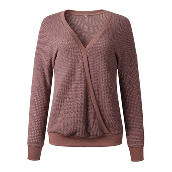 

Long-sleeved Women's Sexy Deep V Neck Sweater Women's Pullover Casual Slim Bottoming Sweaters