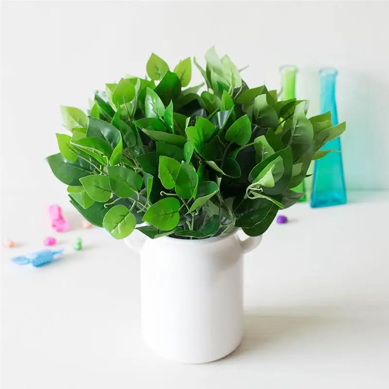 

Artificial Plant 7-Branch DIY Artificial Leaf Stem Faux Plant artificial plants for home decor potte  
