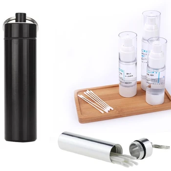 

waterproof pill holder case/aluminum alloy home storage bottle case and jar/200pcs/mental box/drug bottle key rings/pill case