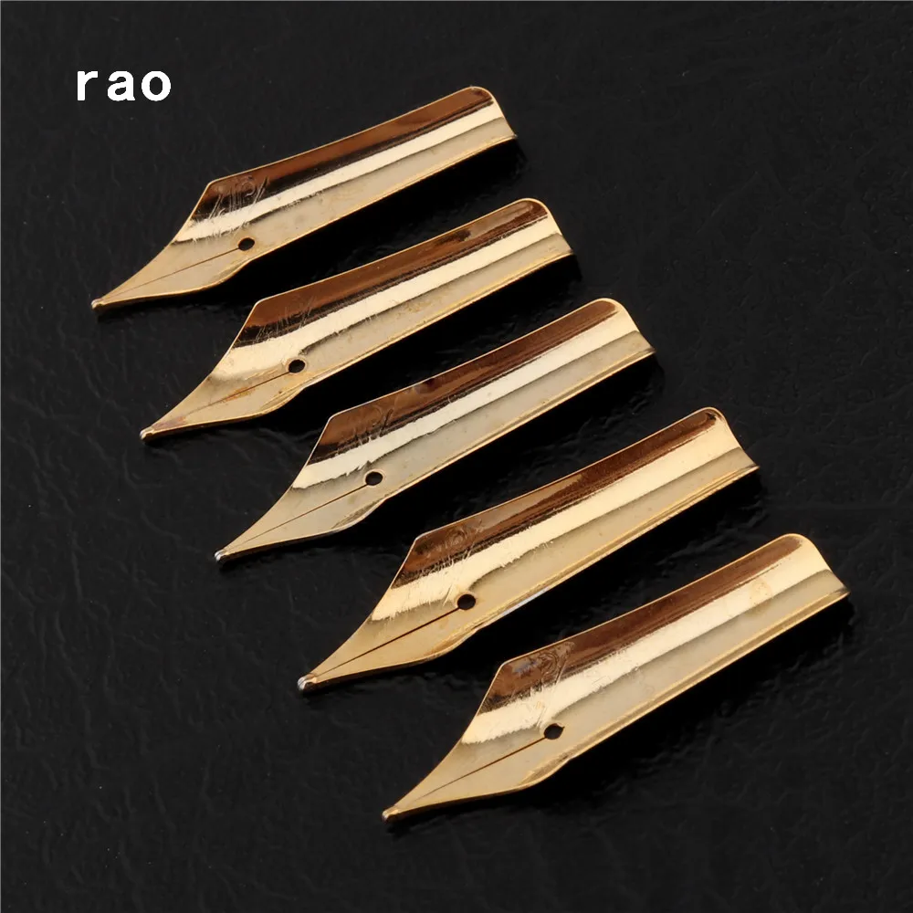 5pcs Gold Medium Nib Fountain pen Universal all Photo Tip Student stationery Supplies Replace the other pen fountain pen