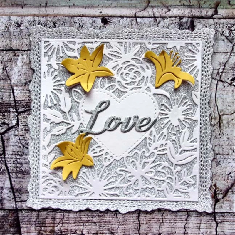 YaMinSanNiO Love Flower Frame трафарет для альбома металлические Вырубные штампы