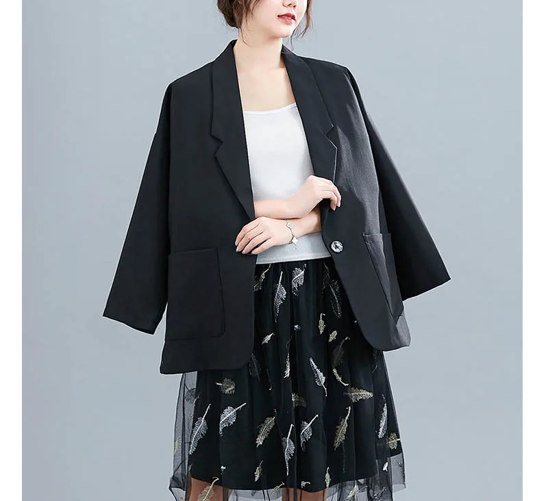 Осенний блейзер feminino, большие размеры, обхват груди 150 см, 6XL, 7XL, 8XL, 9XL, пальто для женщин, черный, серый цвета