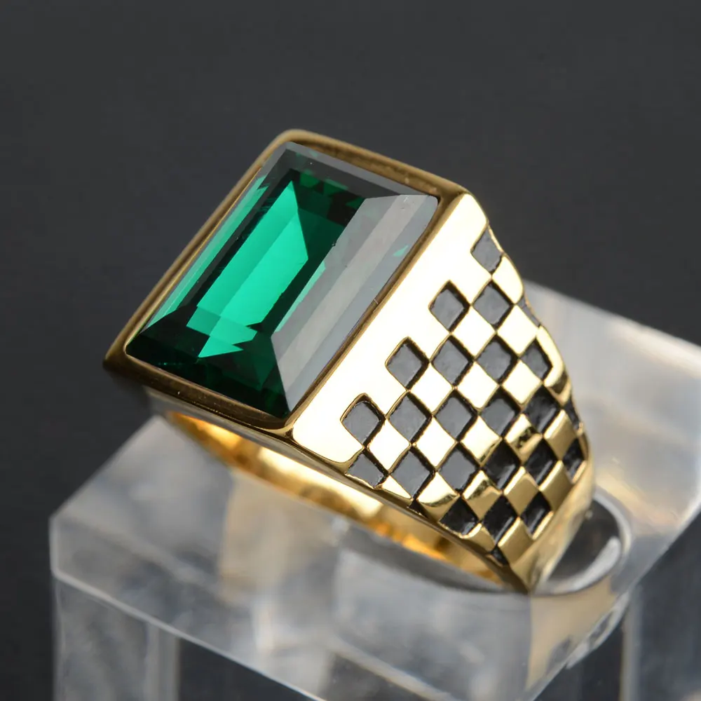 Buy Gold Plated Impon Ring Small Size Emerald Stone Ring Best Piece Online