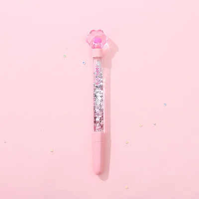 1 шт. Kawaii Cat Paw красочные зыбучие пески гелевая ручка новинка креативные ручки для подписи для письма детский подарок Офис школа - Цвет: Розовый