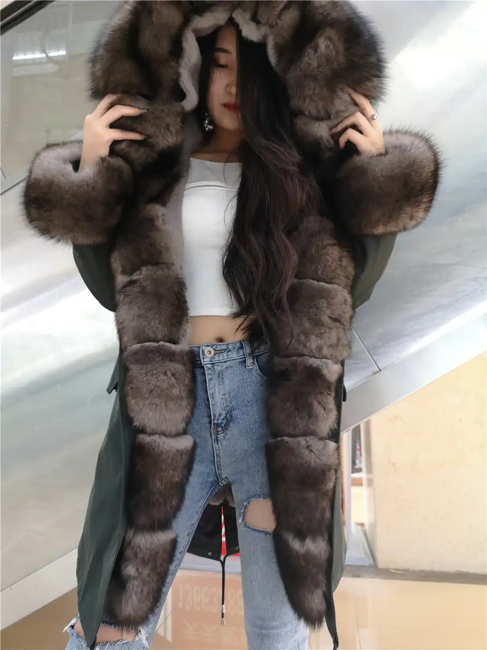 Parka with natural fur Clearance