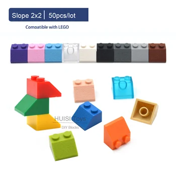 

MOC Kids Educational Learning Toys 5 6 7 8 9 10 Years Classic Building Blocks Parts 2*2 Slope 2x2 For LEGOO DIY Toys 100pcs/lot