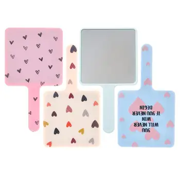 

1pc 2020 New Cartoon Love Handheld Makeup Mirror Cosmetic Hand Held HD Square Mirrors For Ladies Beauty Dresser