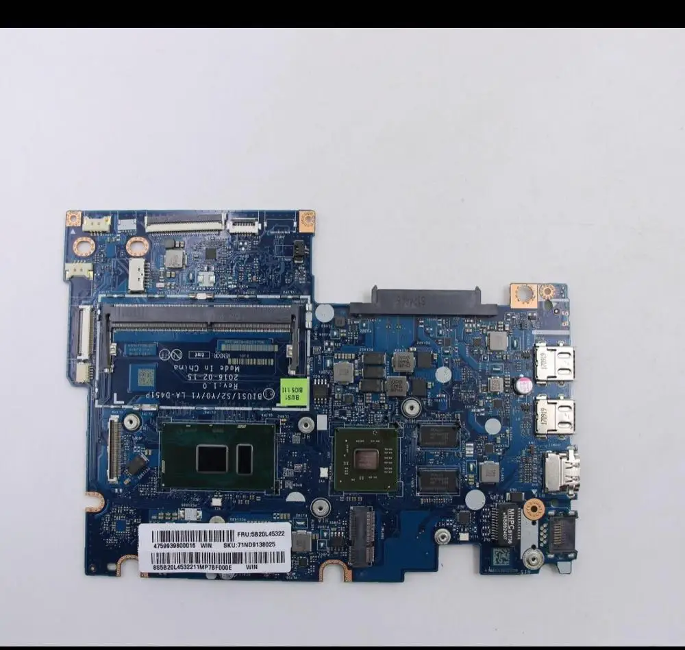 Применимо к 310S-14ISK ноутбук материнская плата I3-6100U I3-6006U VGA(2G) номер LA-D451P FRU 5B20L45152