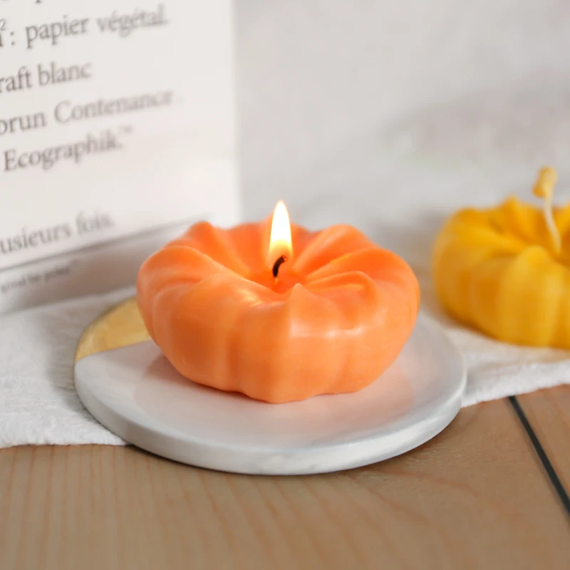 Candle Silicone Mold Pumpkin Shape Diy Aroma Plaster Crafts Mould For