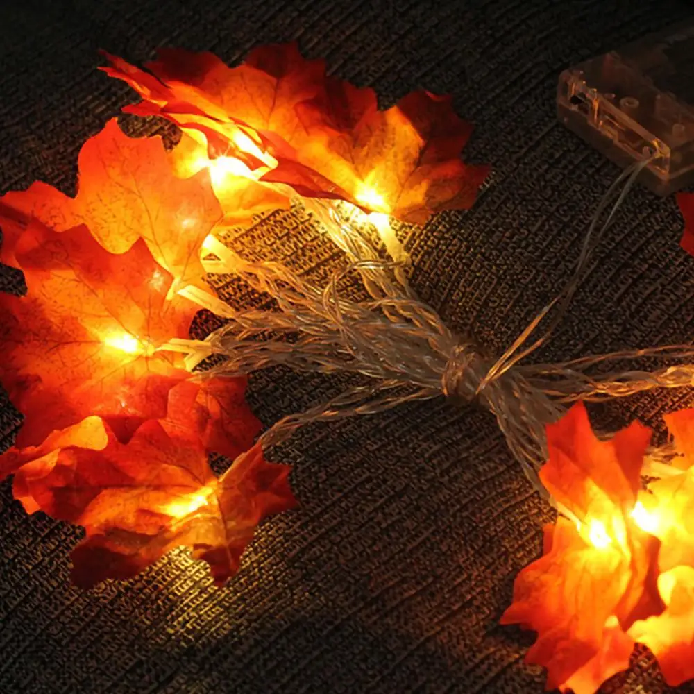 

Fairy String Lights 10 LEDs Maple Leaves Light Battery Operated for Outdoor Home Christmas Party Decoration 10x9cm
