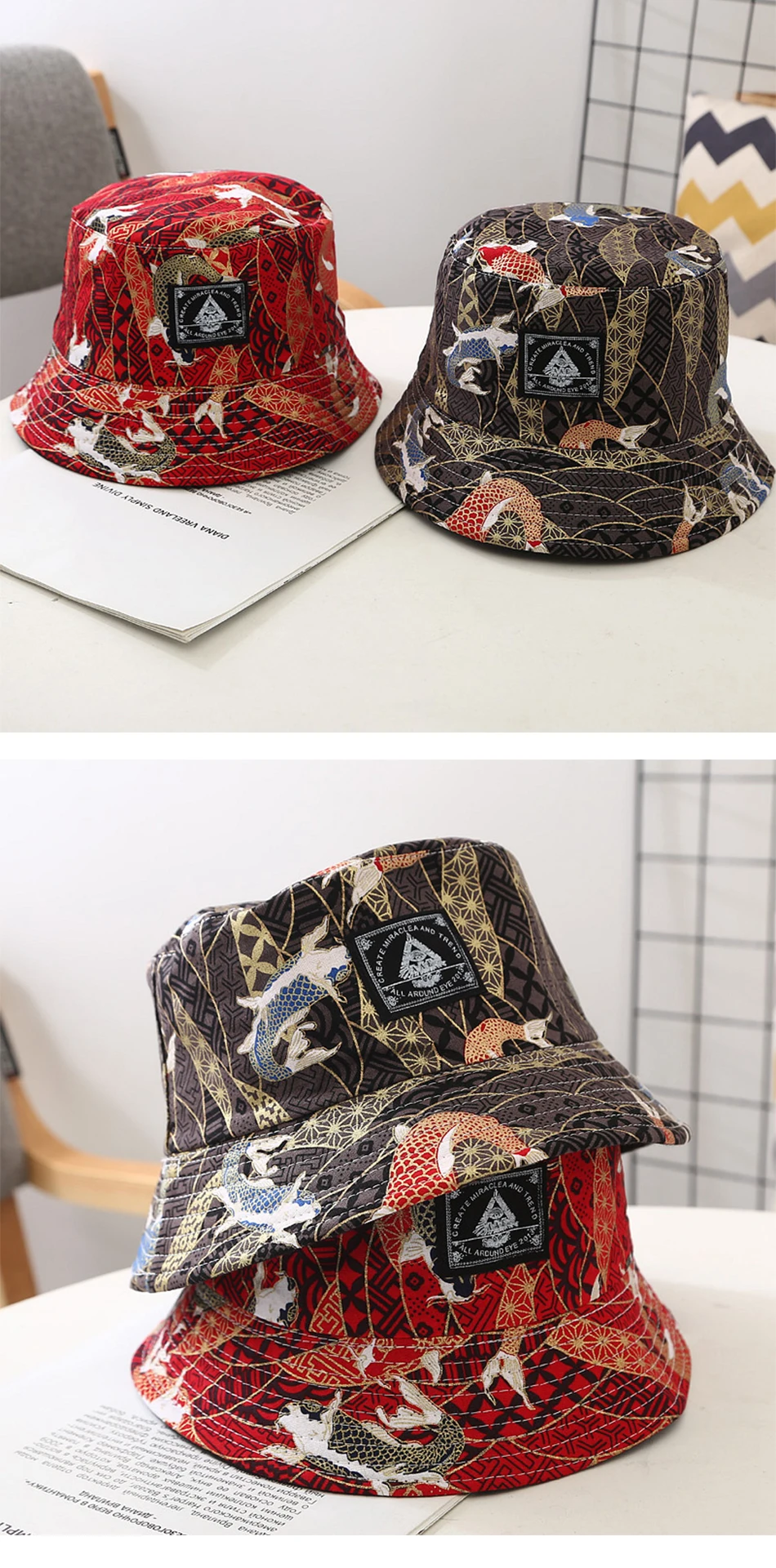Harajuku Goldfish Bucket Hat Double 