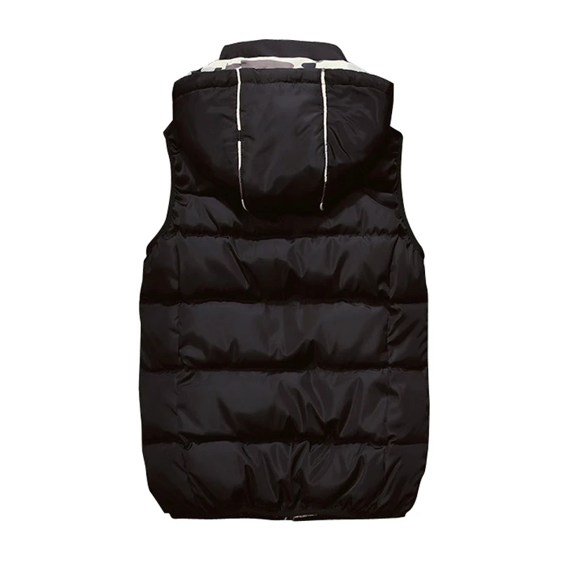Хорошая новая мужская куртка без рукавов Veste Homme зимние модные повседневные пальто мужские с капюшоном мужской жилет размера плюс 5XL мужской женский