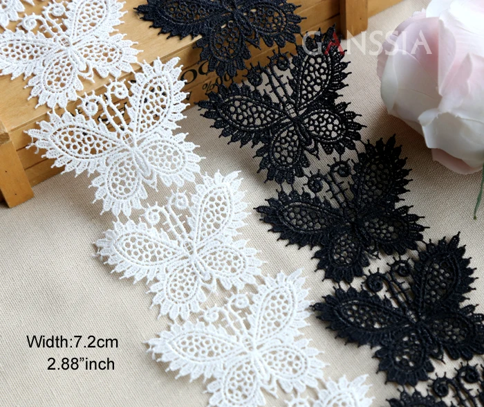 Lace Fabric 1yard Width:7.2cm ( 2.88") Butterfly Lace Trim for Ribbon Wedding Dress Skirts DIY Decoration(ss-2388) lace fabric,lace sewing supplies,lace decoration,lace accessories,lace sewing accessories