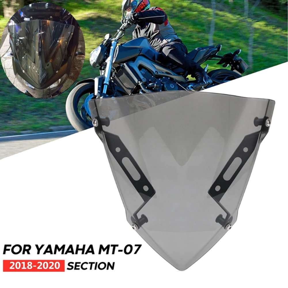 Parabrezza Di Trasporto Del Motociclo Parabrezza Pare-Brise Con Staffa Per Yamaha Mt-07 Fz-07 2018 2019 2020 Mt07 Fz07 Mt 07 Vento Deflettori
