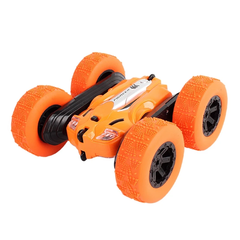Rc автомобиль Высокая скорость 3D флип пульт дистанционного управления автомобиль дрейф Buggy Crawler на батарейках трюк машина радиоуправления светодиодные машины - Цвет: Orange