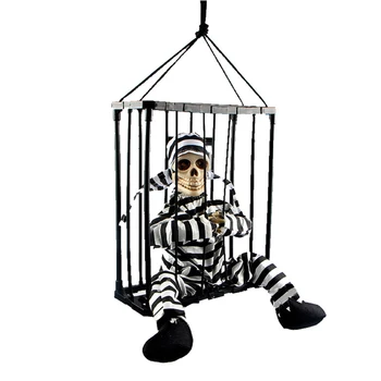 

Voice-Control Prisoner Hanging Ghost Halloween Horror Props Tricky Toy Infrared Induction Luminou Sounding Prison Hanging Ghost