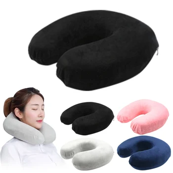

Memory Foam U-Shape Travel Pillow For Airplane Neck Support Travel Accessories Comfortable Pillows For Sleep Home 4Colors