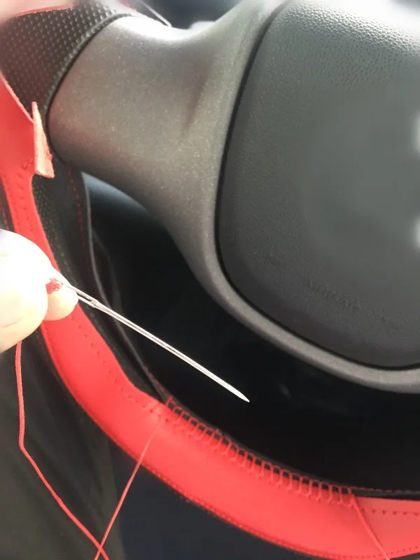 Чехол рулевого колеса автомобиля из натуральной кожи DIY ручной швейный защитный