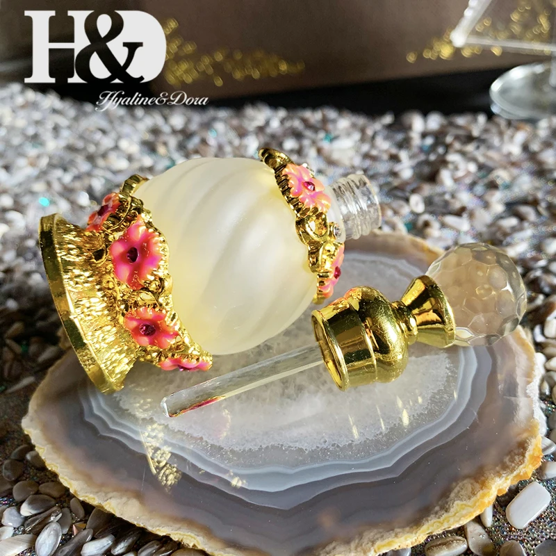 H& D Женская мода 15 мл Необычные ретро круглые пустые флаконы для духов античный розовый цветочный узор многоразовый ароматизатор контейнер Декор