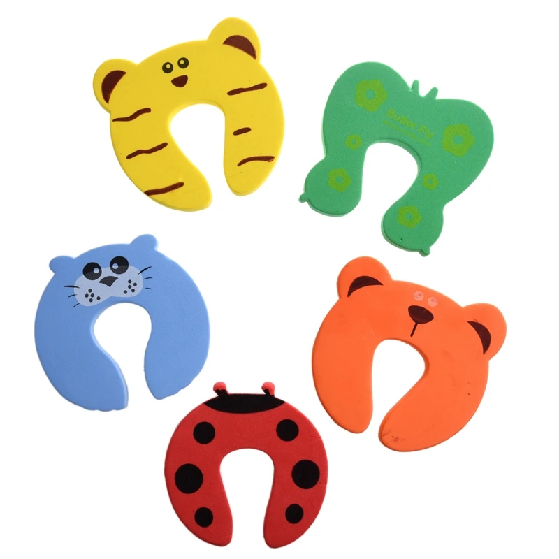 

ABKT-5x Baby Kids Door Jammer Finger Pinch Guard Child Toddler Infant Safety Protector Stopper Cute Animal Designs