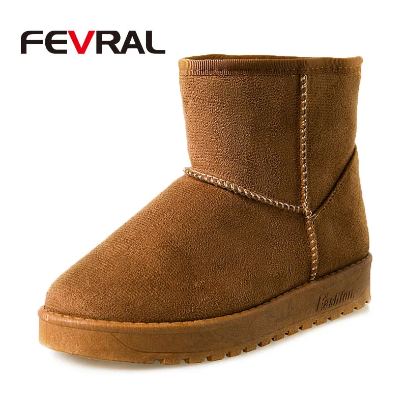 Camel Бренд fevral; женские ботинки; Качественная женская зимняя обувь; женские теплые зимние ботинки на меху; Модные ботильоны на плоском квадратном каблуке; Размеры 35-40 - Цвет: Camel