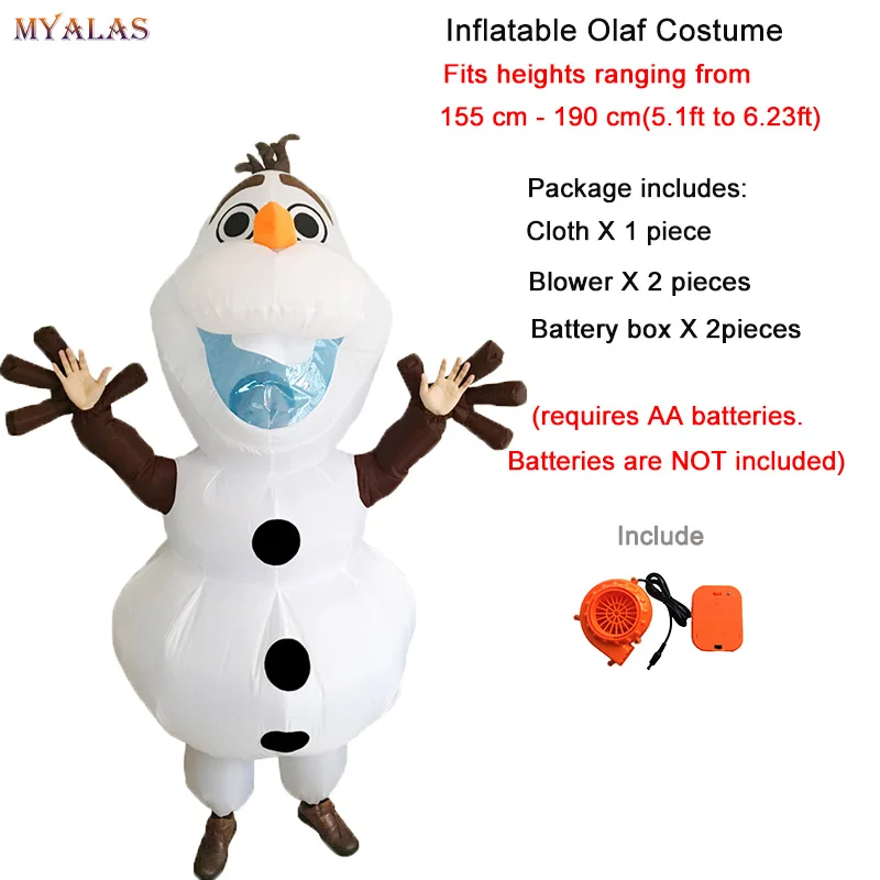 Olaf Costumes Олаф снеговик рождественские костюмы для женщин и мужчин взрослых Пурим Хэллоуин надувной Рождество Аниме Косплей маскарадный костюм - Цвет: Olaf Costumes