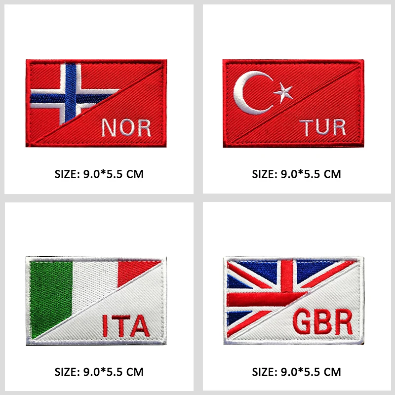 Description Picture 5 of itemFlag coding Brazil Spain Russia Embroidered Hook Loop badge Cloth Stickers Army Tactical Patch Backpack Hat Personality Military