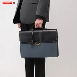 Поперечная деловая мужская сумка, мужской портфель с замком, 14 дюймов, сумка для ноутбука, мужская дорожная Портативная сумка