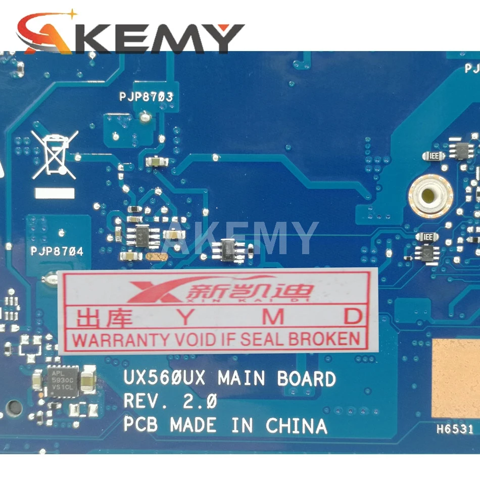 UX560UX Laptop motherboard For Asus ZenBook Flip UX560UQK UX560UQ Q524UQ original mainboard 8GB-RAM I7-7500U GT940M
