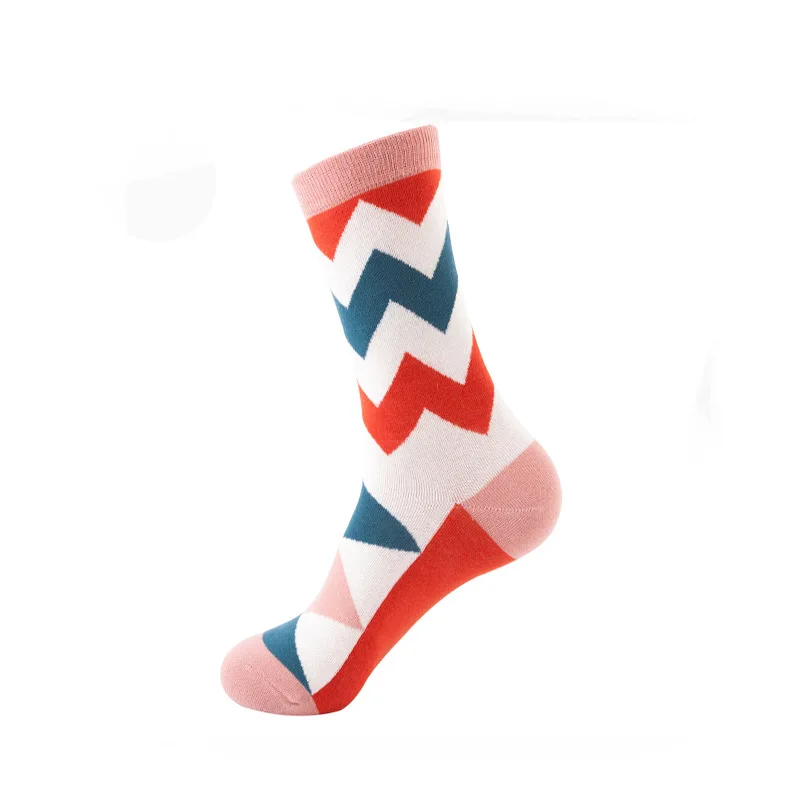 YELITE женские носки японский хлопок Красочные мультфильм милый забавный счастливый каваи геометрические кофейные носки для девочек Рождественский подарок