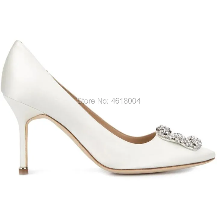 KALMALL свадебные туфли на квадратном каблуке, украшенные кристаллами; zapatos mujer; Роскошные женские туфли на высоком каблуке 8 см, украшенные стразами