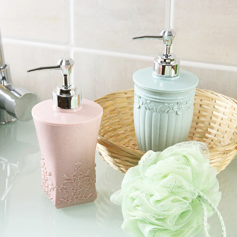 

Pressing Lotion Bottle European Carved Hand Sanitizer Bottle Emulsion Storage Bottle Multifunction Plastic Shampoo Empty Bottle