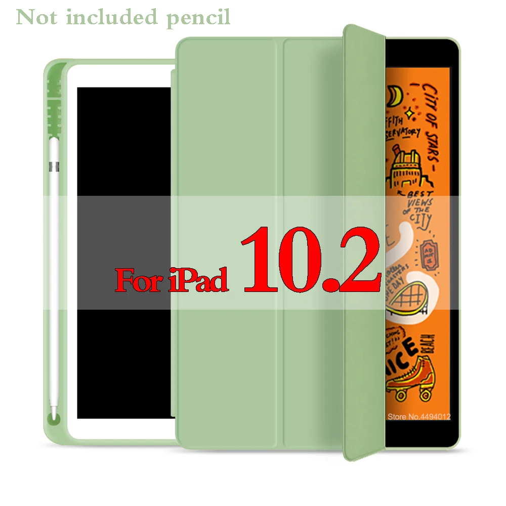 10.2 Matcha green Новинка, для ipad 10,2, чехол для ipad Mini 5, чехол для планшета, карандаш, держатель, Funda, тонкий, ТПУ, силиконовый, мягкий чехол, умный, спящий, пробуждение - Цвет: 10.2 Matcha green