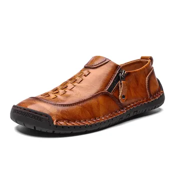 

Hot Sale Shoes Men Loafers Leather Mens Shoes Casual Men Leather Shoes Breathable Mocassin Loafers Flat Waterproof Big Size 48