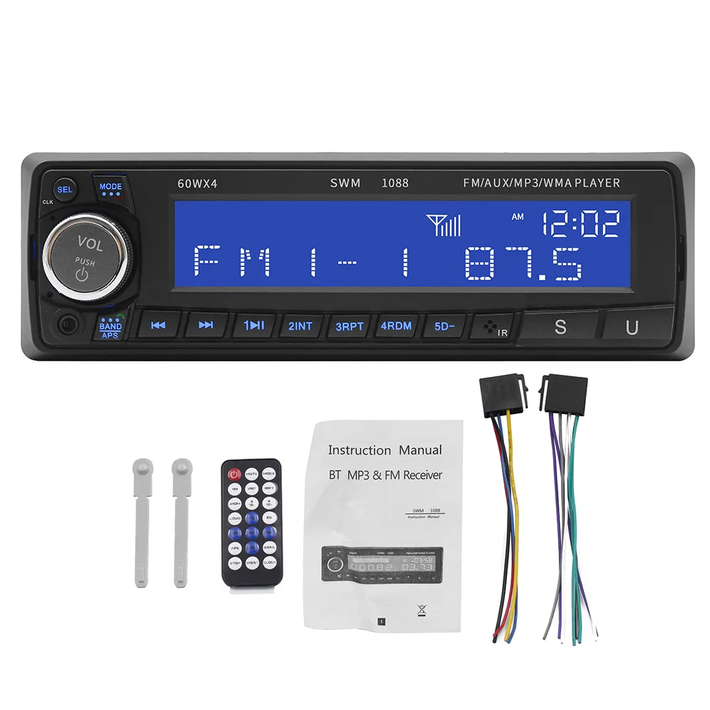 

1 Din Auto Radio Car Radio FM Stereo Player Bluetooth 4.0 12V In-dash 1Din Phone AUX MP3 USB Remote Control Autoradio