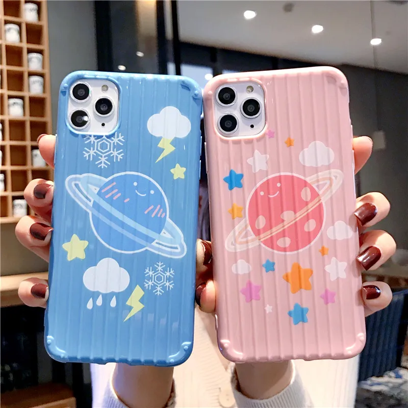 Милые противоударные Чехлы Planet для iPhone 11 Pro X XS Max XR 7 8 Plus чехол багажника багаж