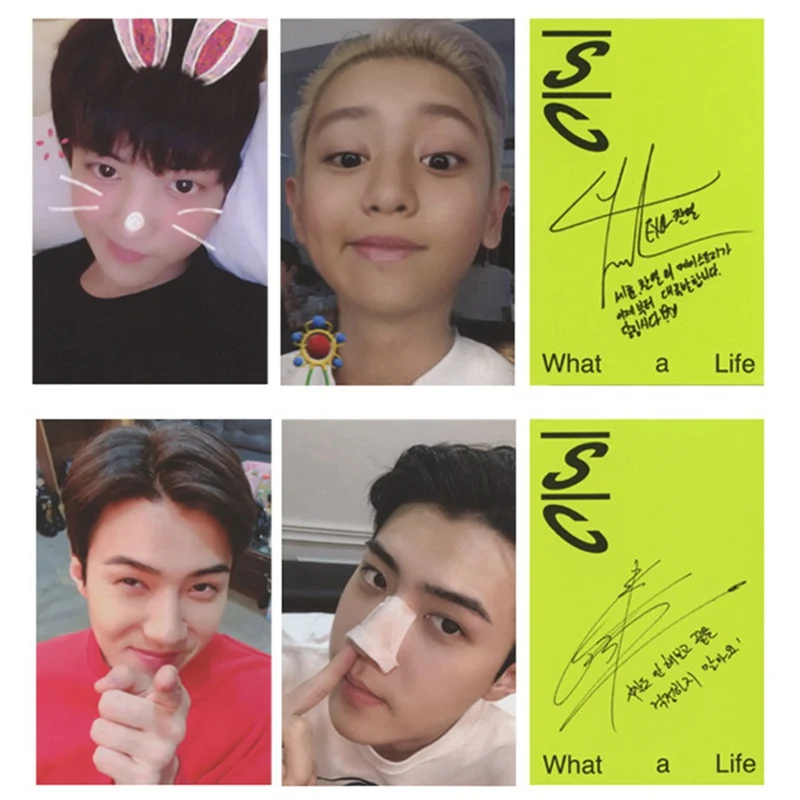 YW 4 шт./компл. экзо Фотокарта CHANYEOL SEHUN самодельные Бумага ЛОМО карта фото плакат HD Фотокарта вентиляторы коллекция подарков - Цвет: YW